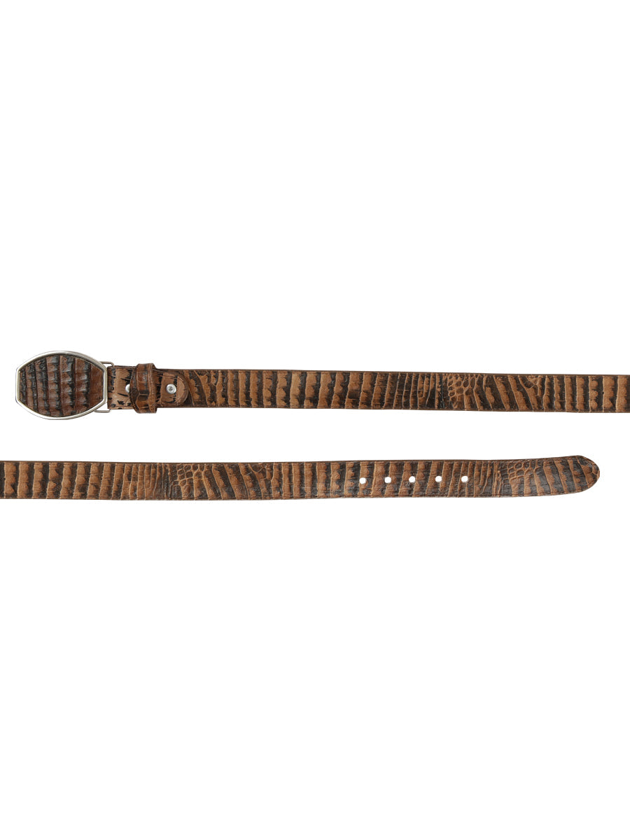 El General Men’s Western Belt - Caiman Belly Print - Tobacco 45682 — view 3