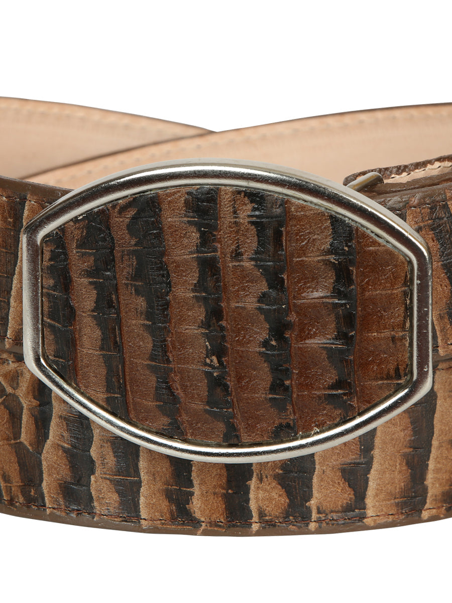 El General Men’s Western Belt - Caiman Belly Print - Tobacco 45682 — view 4