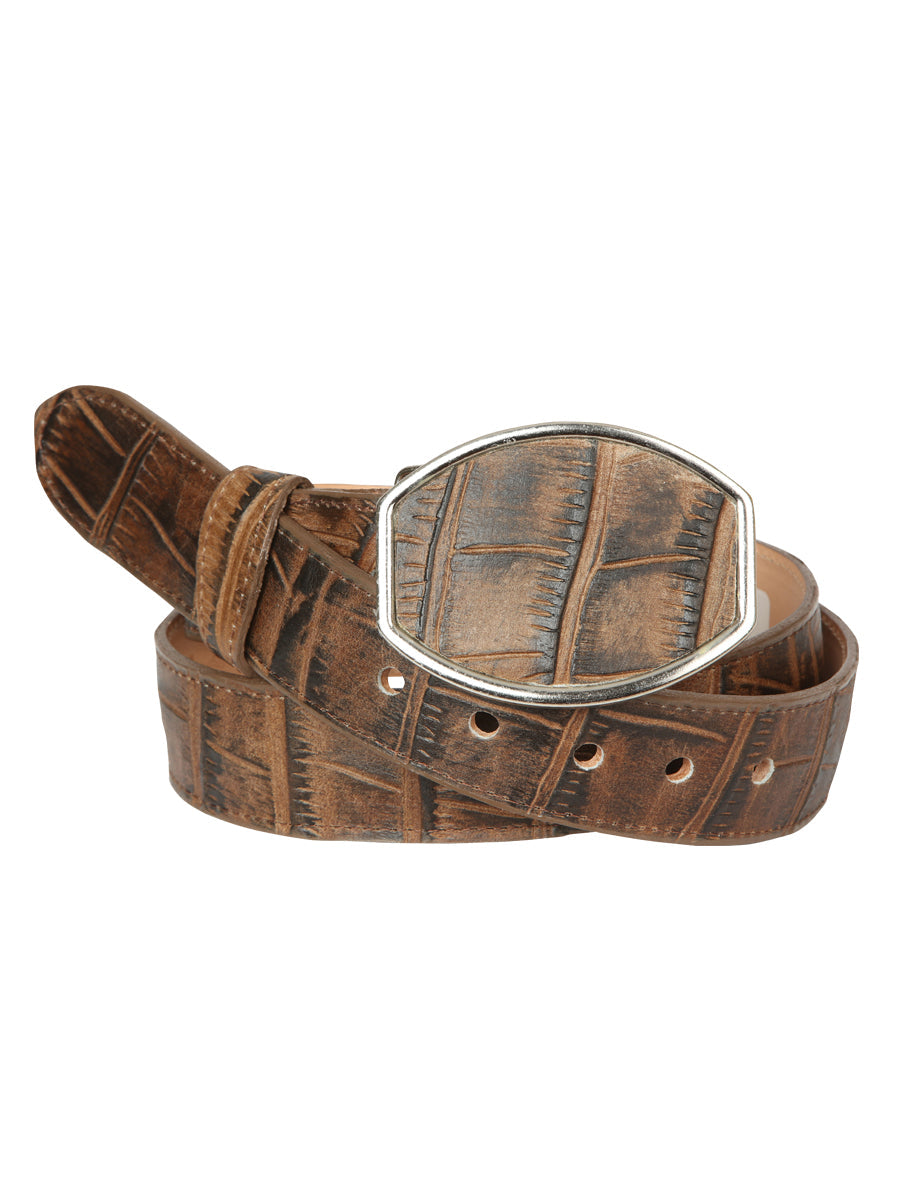 El General Men’s Western Belt - Macro Coco Print - Tobacco 45683 — view 2