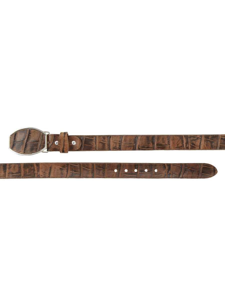 El General Men’s Western Belt - Macro Coco Print - Tobacco 45683 — view 3