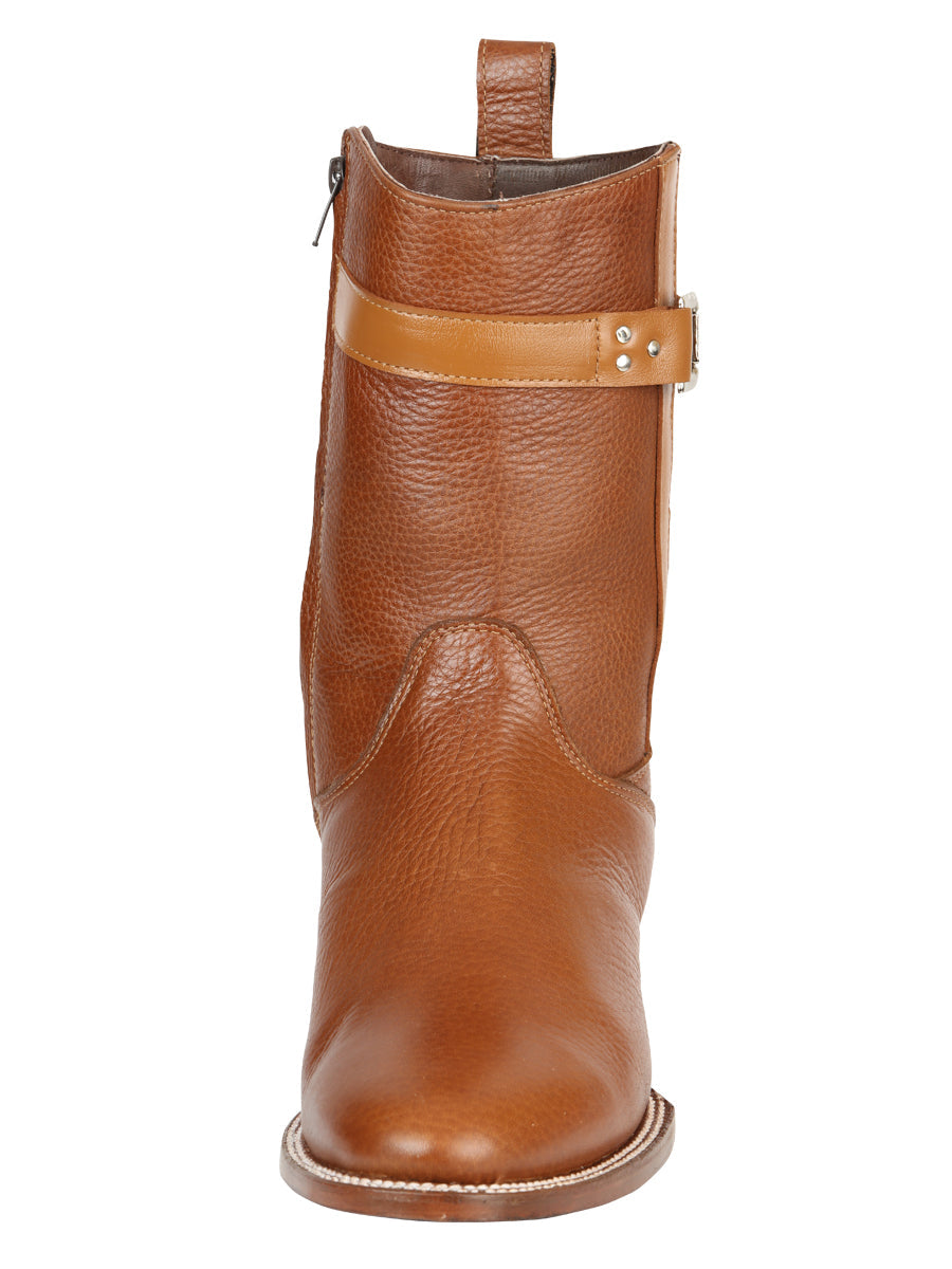 El General Men's Leather Zipper Roper Boots - Made in Mexico - Martell Brown 45704 — view 2