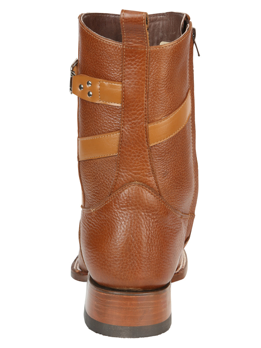 El General Men's Leather Zipper Roper Boots - Made in Mexico - Martell Brown 45704 — view 3