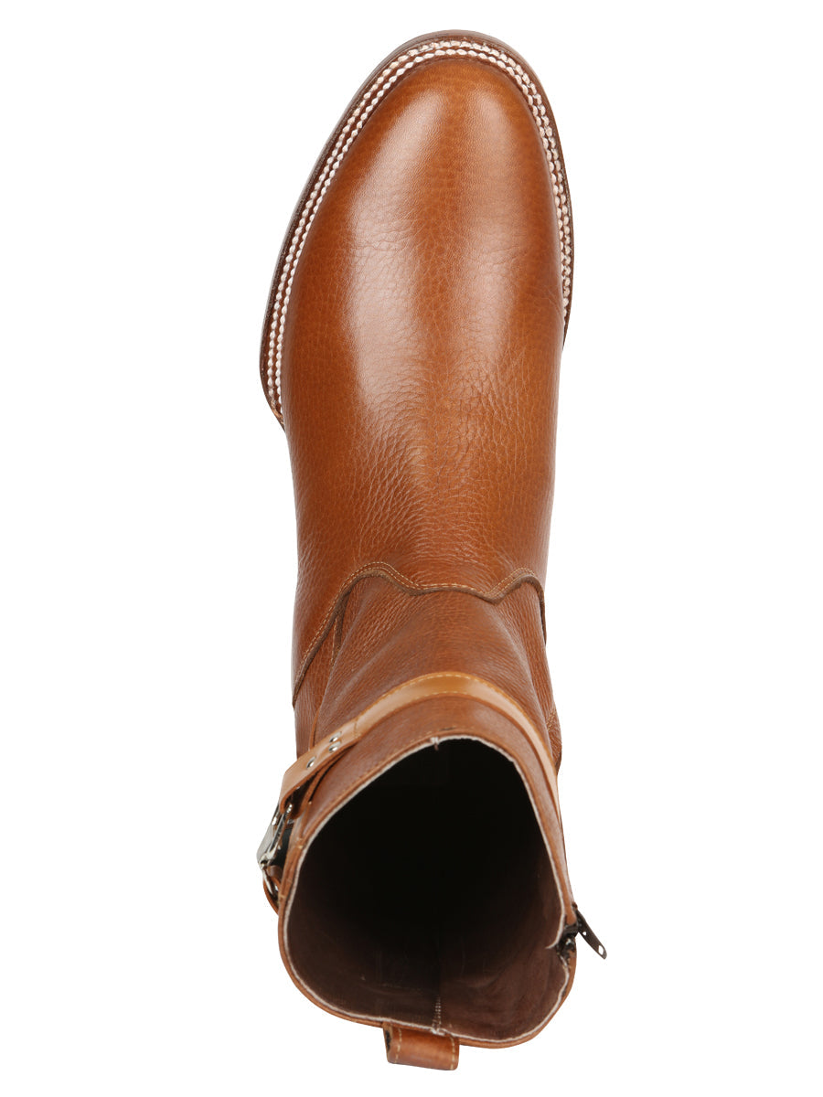 El General Men's Leather Zipper Roper Boots - Made in Mexico - Martell Brown 45704 — view 4