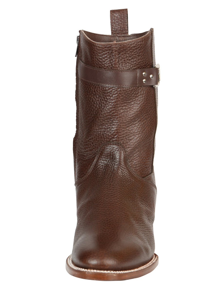 El General Men's Leather Zipper Roper Boots - Made in Mexico - Moka Brown 45705 — view 2