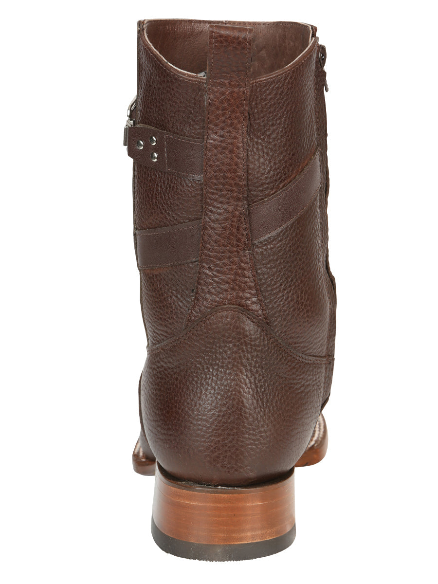 El General Men's Leather Zipper Roper Boots - Made in Mexico - Moka Brown 45705 — view 3