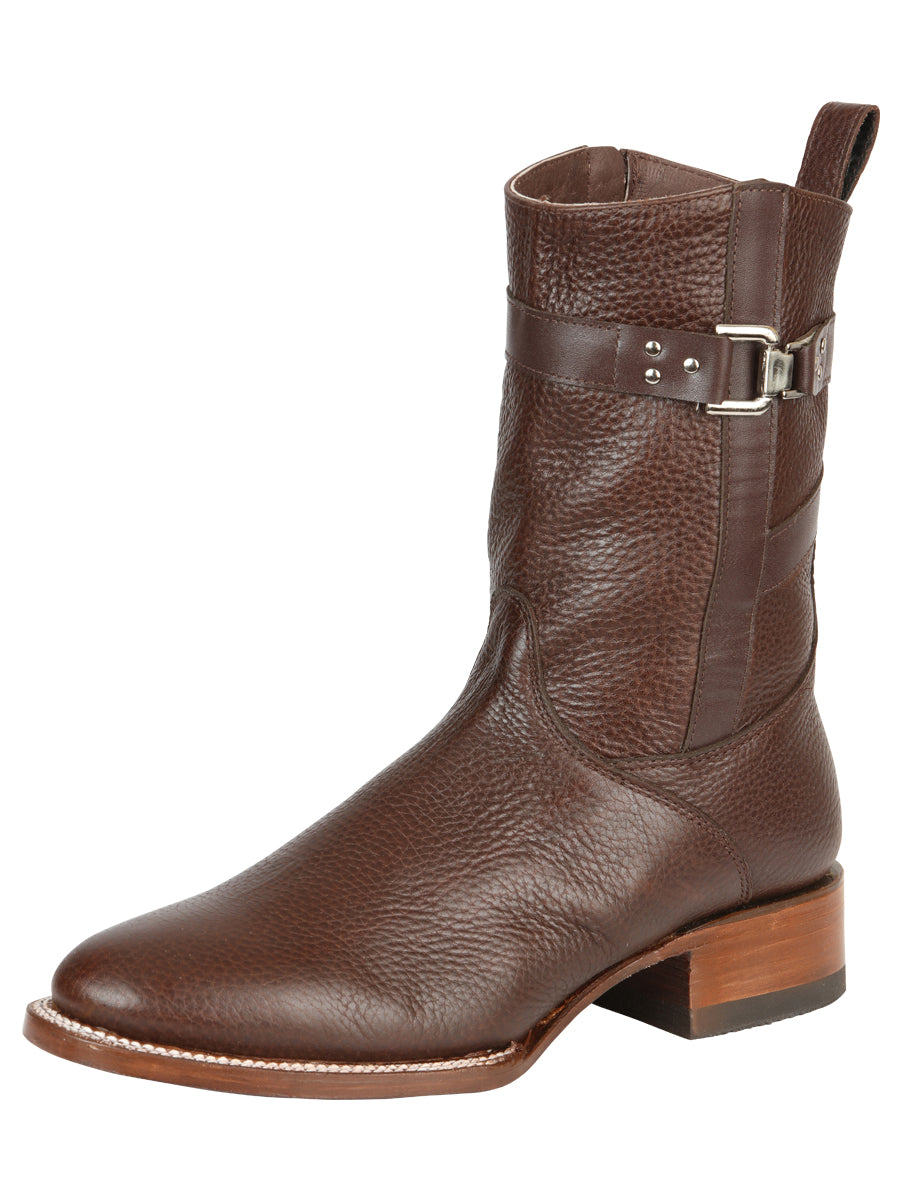 El General Men's Leather Zipper Roper Boots - Made in Mexico - Moka Brown 45705