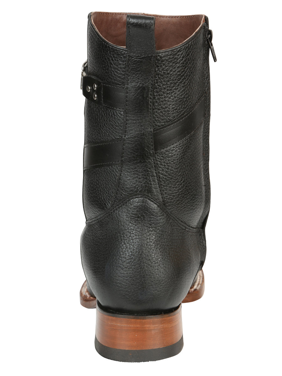 El General Men's Leather Zipper Roper Boots - Made in Mexico - Black 45706 — view 3