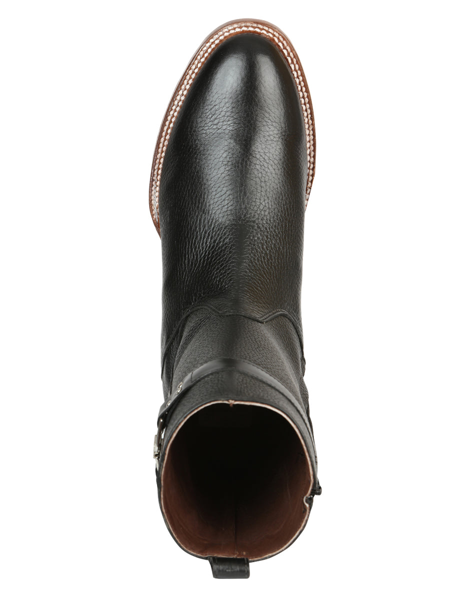 El General Men's Leather Zipper Roper Boots - Made in Mexico - Black 45706 — view 4