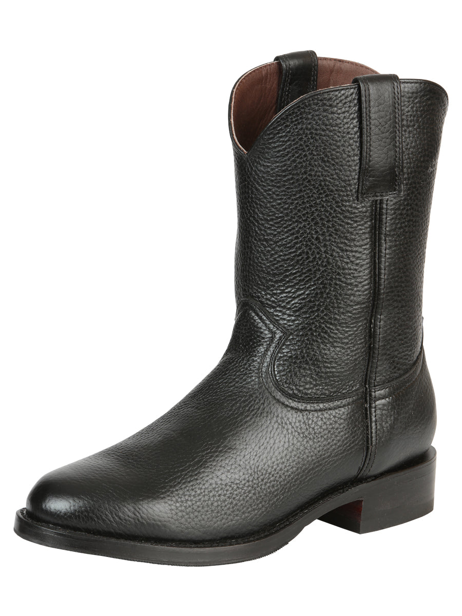 El General Men's Leather Roper Boots - Made in Mexico - Black 45709