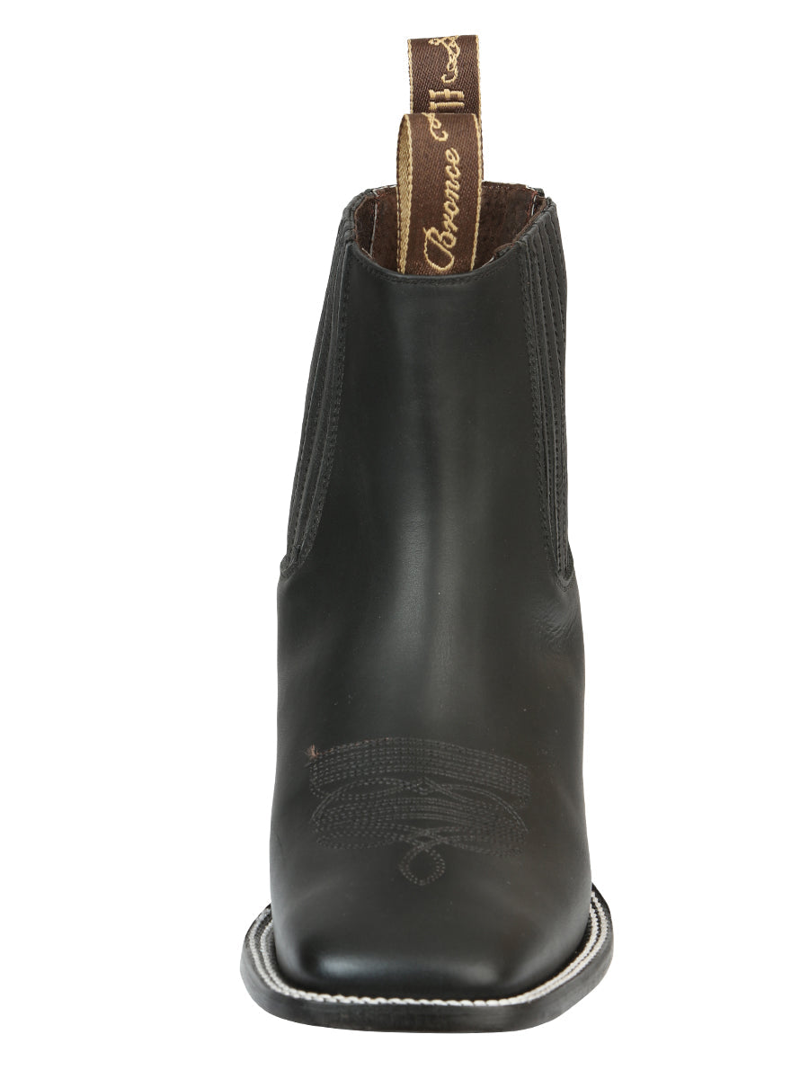 El Canelo Men’s Leather Ankle Cowboy Boots - Made in Mexico - Matte Black 45755 — view 5
