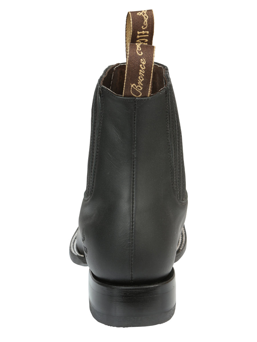 El Canelo Men’s Leather Ankle Cowboy Boots - Made in Mexico - Matte Black 45755 — view 6
