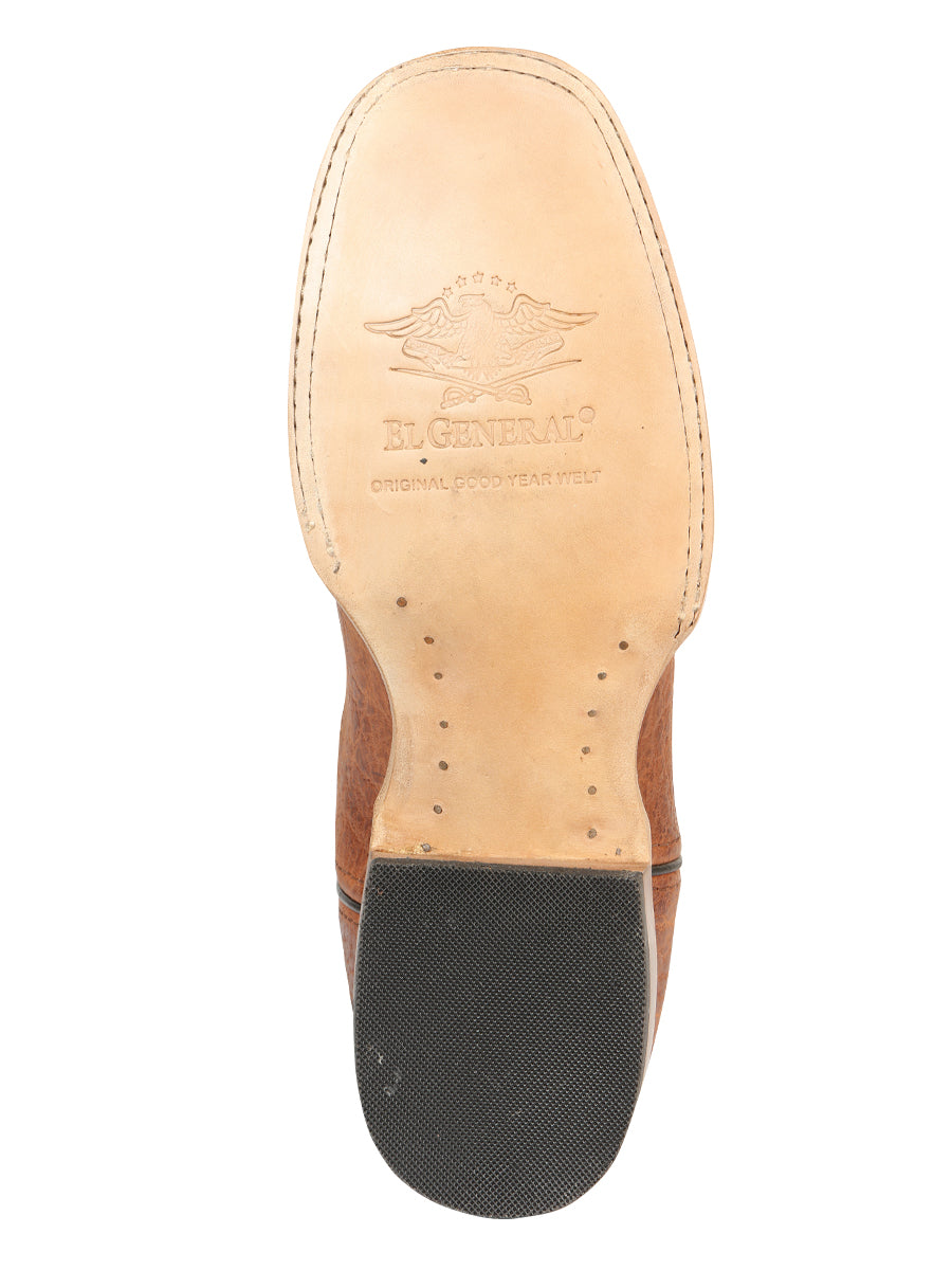 El General Men’s Leather Cowboy Boots - Made in Mexico - Embossed Elephant Print - Cognac 45769 — view 10