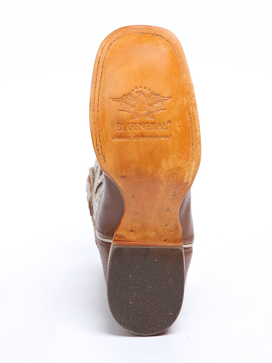 El General Women's Leather Cowgirl Boots - Made in Mexico - Honey Brown 45776 — view 10