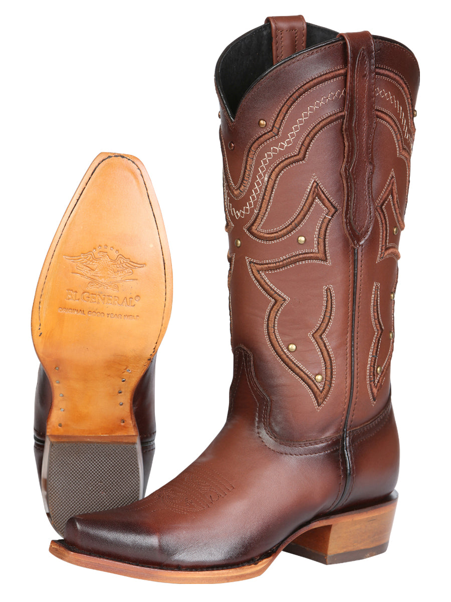 El General Women's Western Cowboy Boot - Made in Mexico - Shedron Brown 45777 — view 4