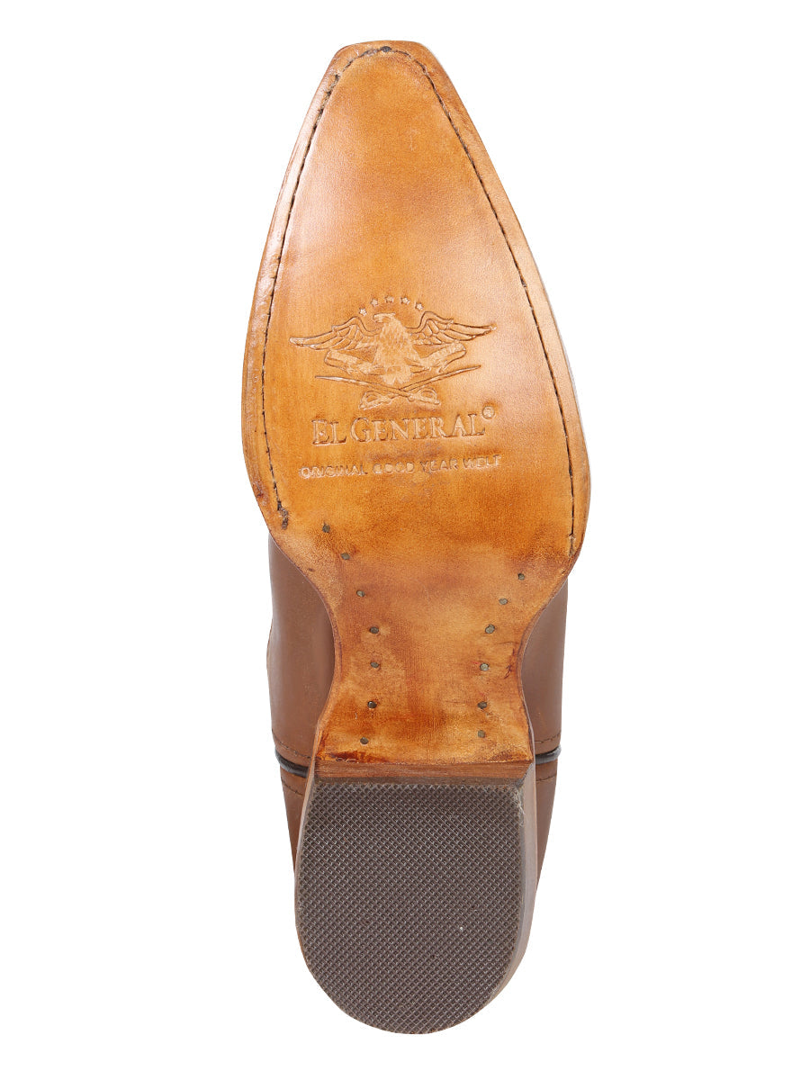 El General Women's Leather Cowboy Boots - Made in Mexico - Honey Brown 45781 — view 10