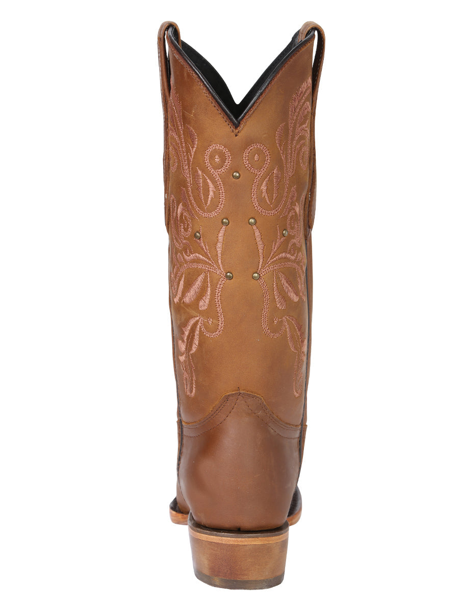 El General Women's Leather Cowboy Boots - Made in Mexico - Honey Brown 45781 — view 8