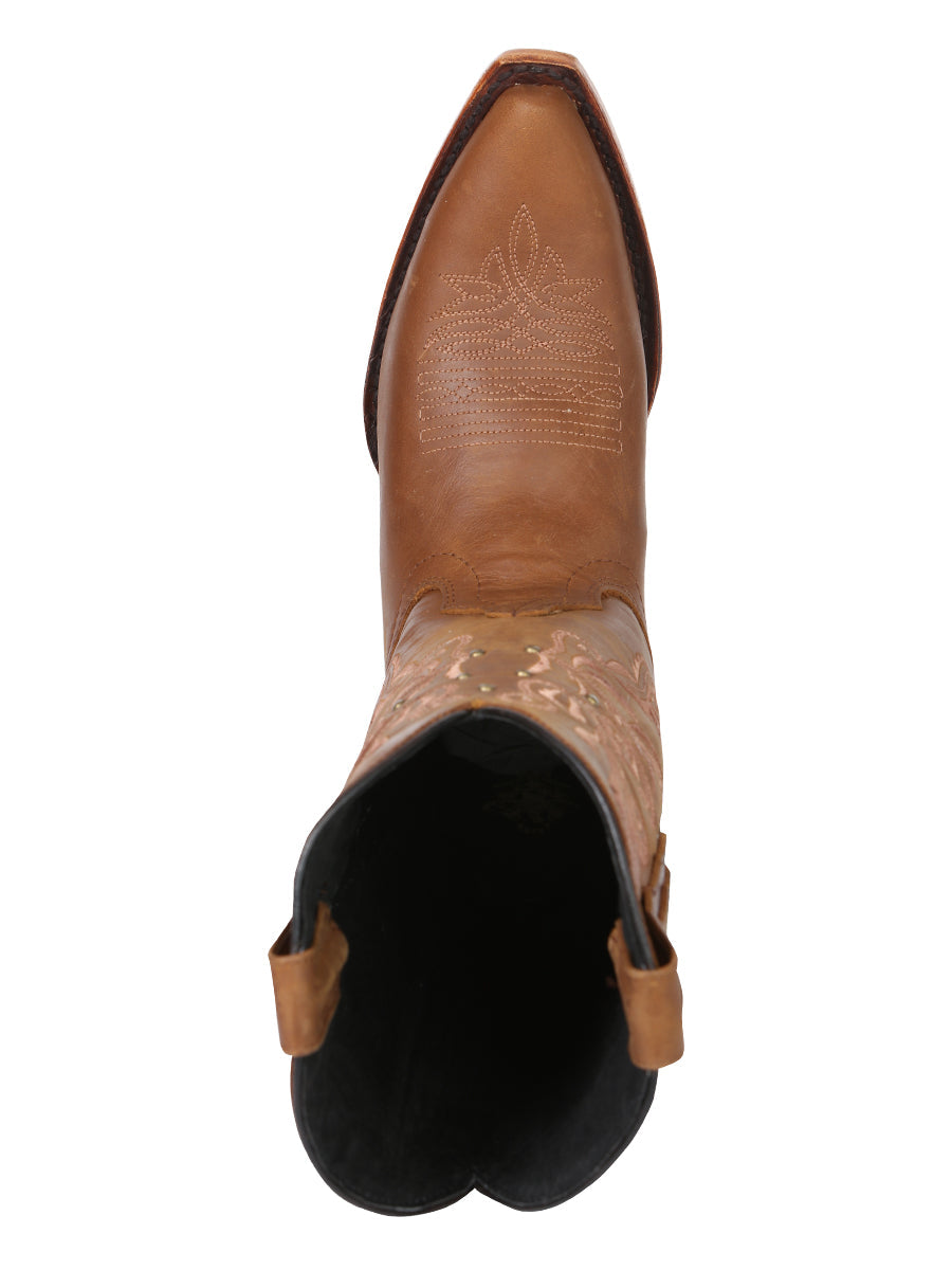 El General Women's Leather Cowboy Boots - Made in Mexico - Honey Brown 45781 — view 9