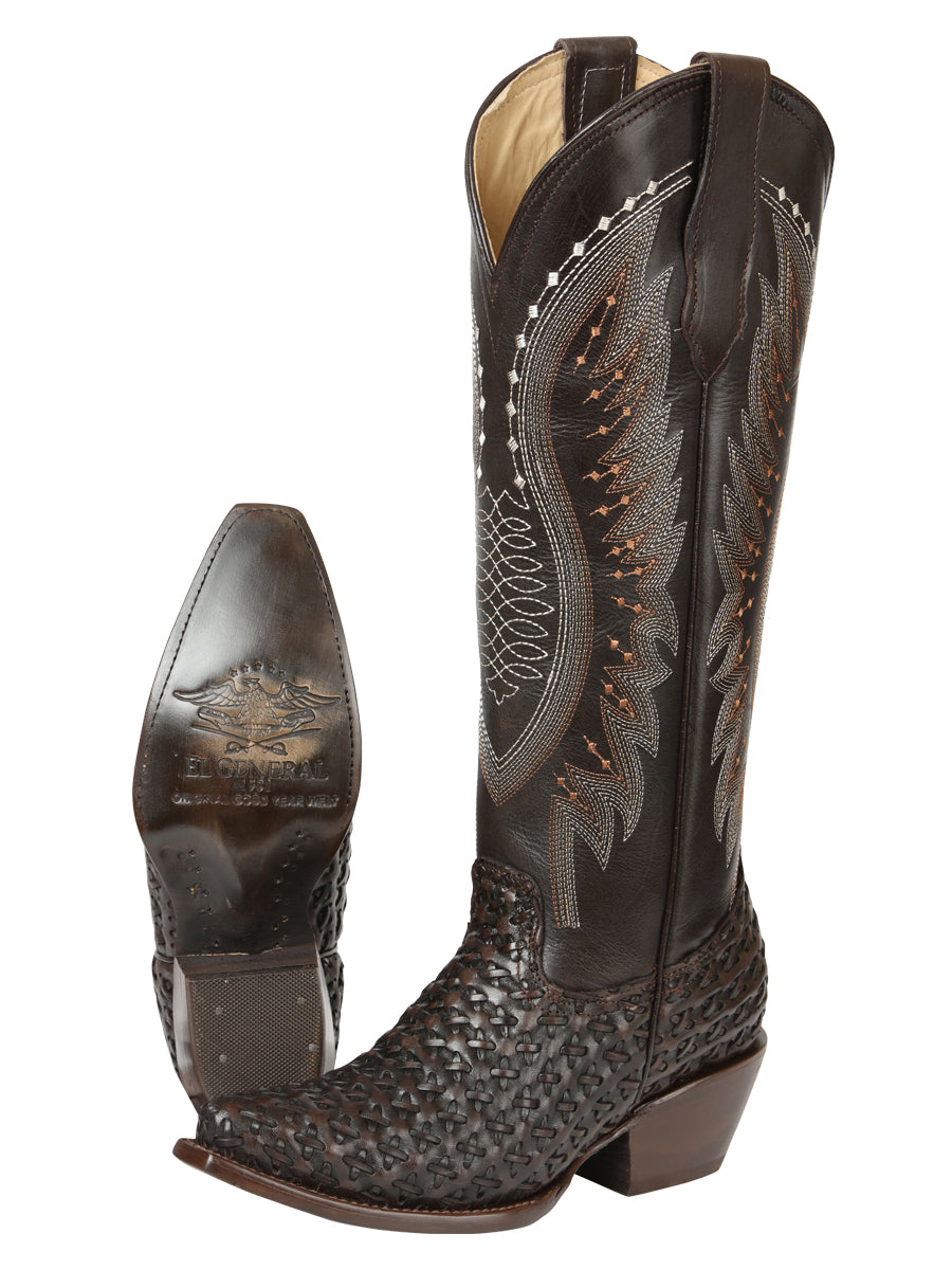 El General Women’s Embroidered Western Boots - Choco 45782 — view 4