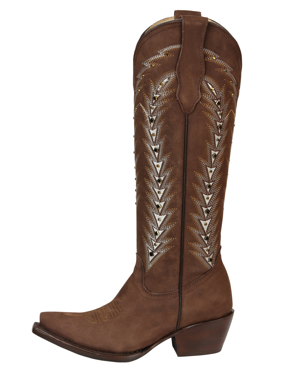 El General Women’s Embroidered Western Boots - Brown 45788 — view 2