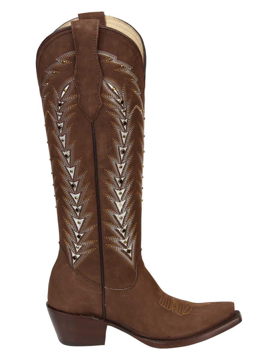 El General Women’s Embroidered Western Boots - Brown 45788 — view 3