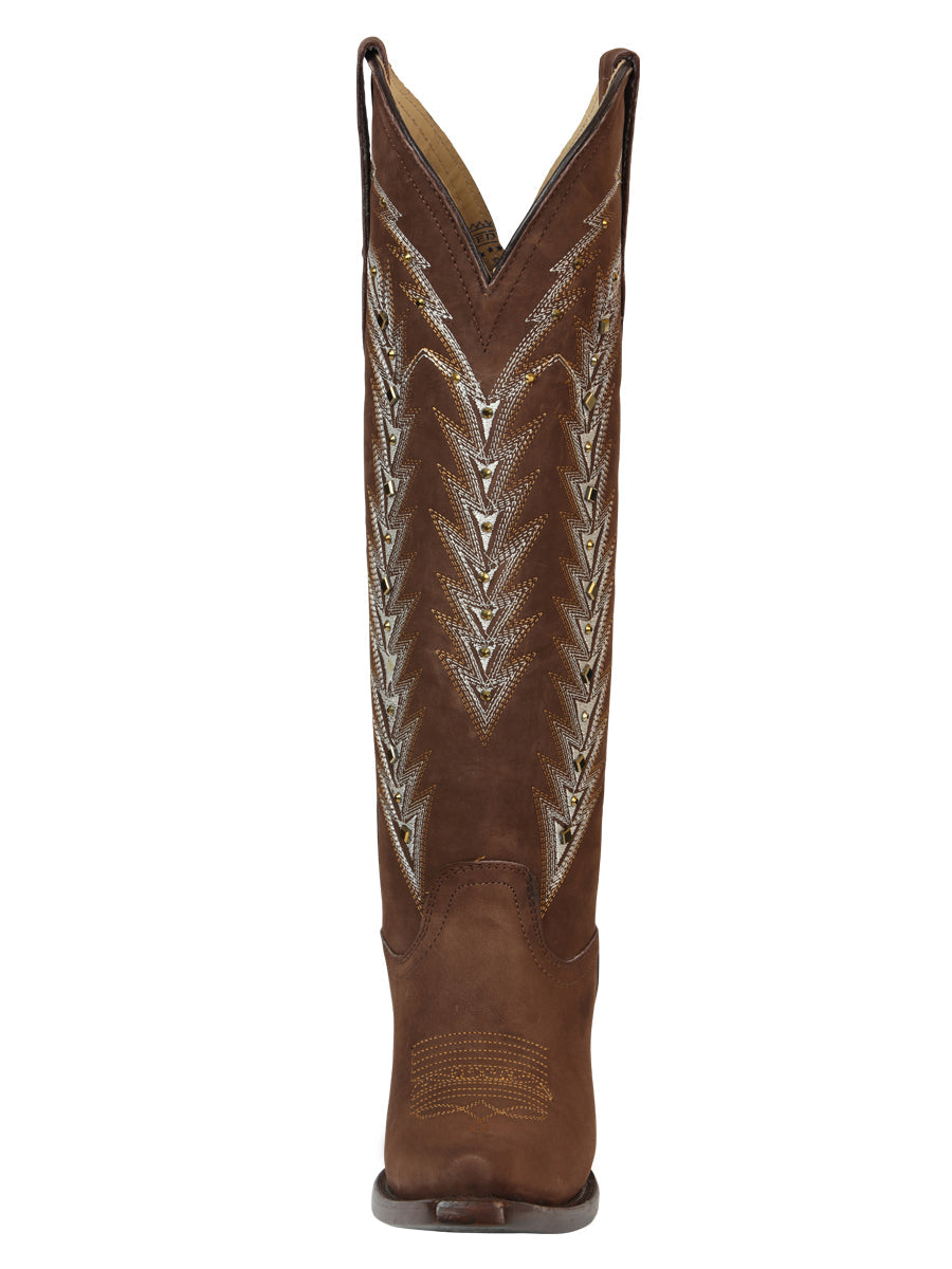 El General Women’s Embroidered Western Boots - Brown 45788 — view 4
