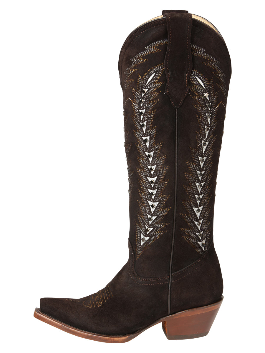El General Women’s Embroidered Western Boots - Dark Brown 45789 — view 2