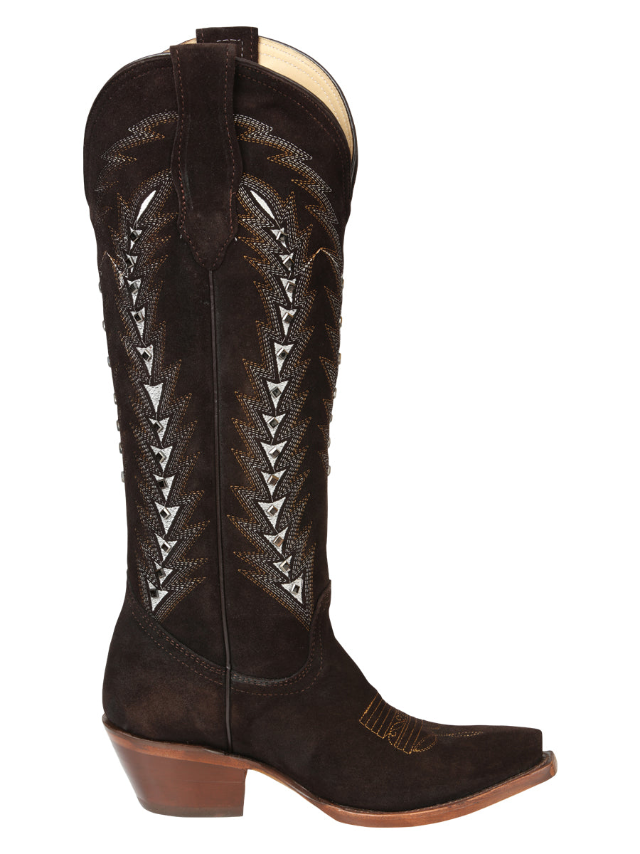 El General Women’s Embroidered Western Boots - Dark Brown 45789 — view 3