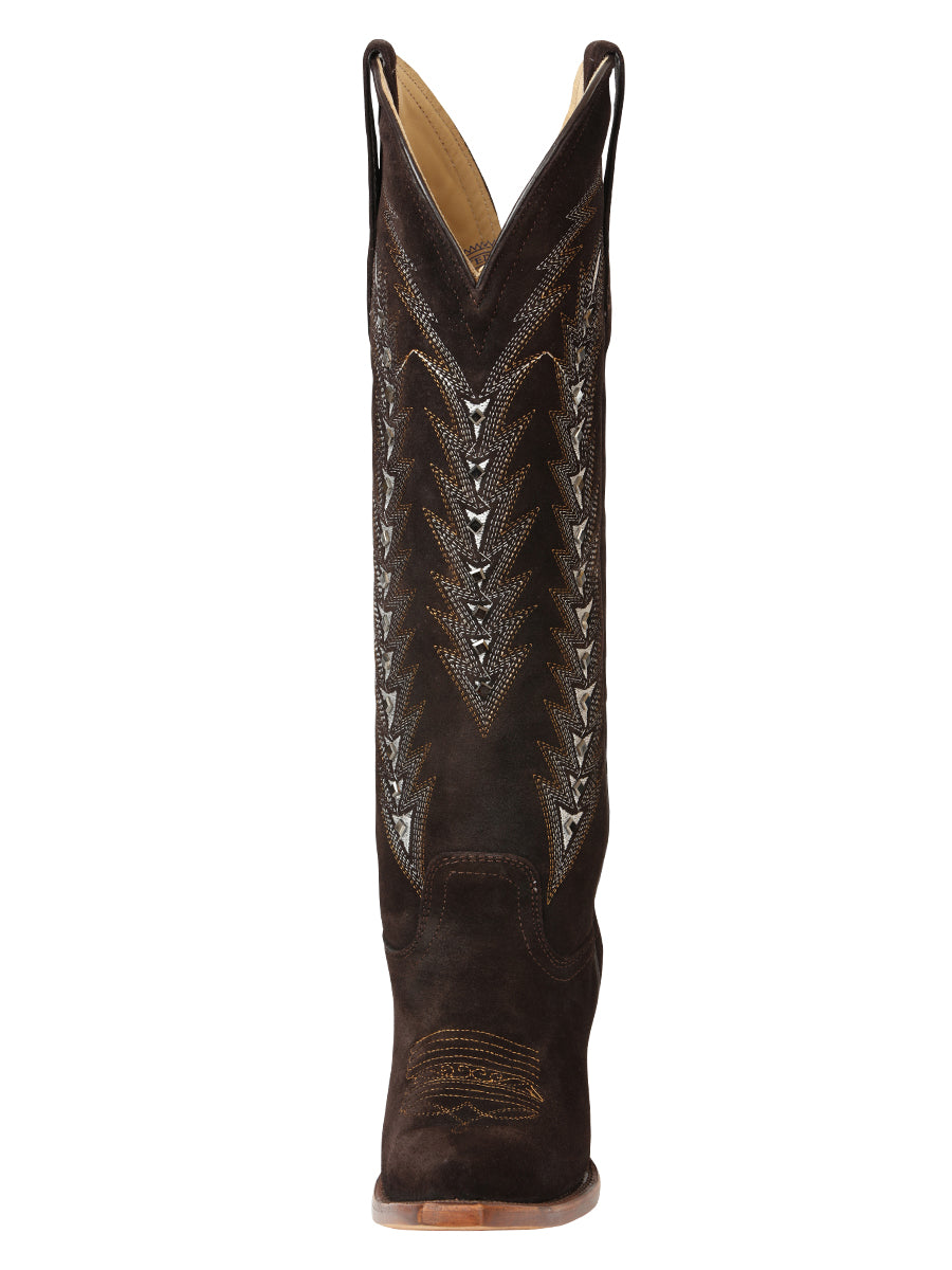 El General Women’s Embroidered Western Boots - Dark Brown 45789 — view 4