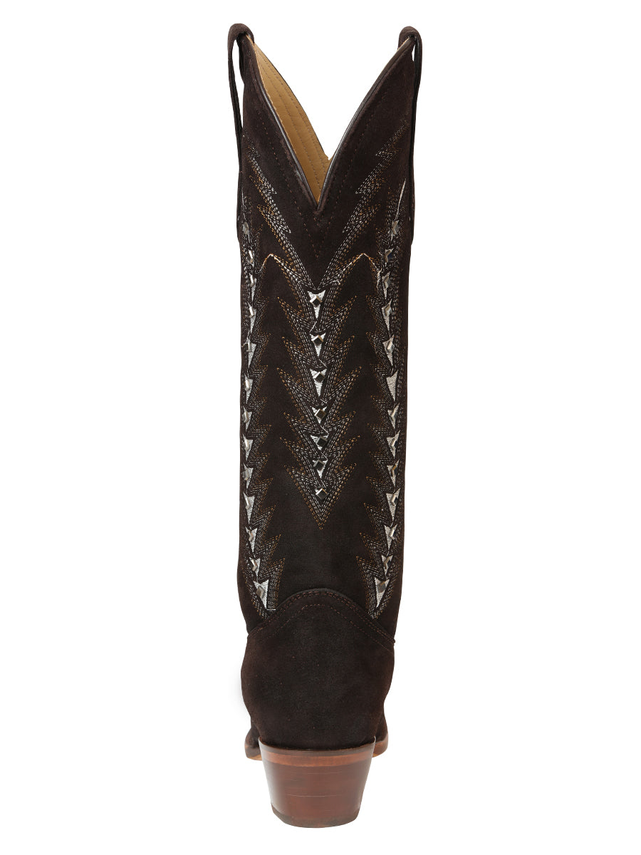 El General Women’s Embroidered Western Boots - Dark Brown 45789 — view 5