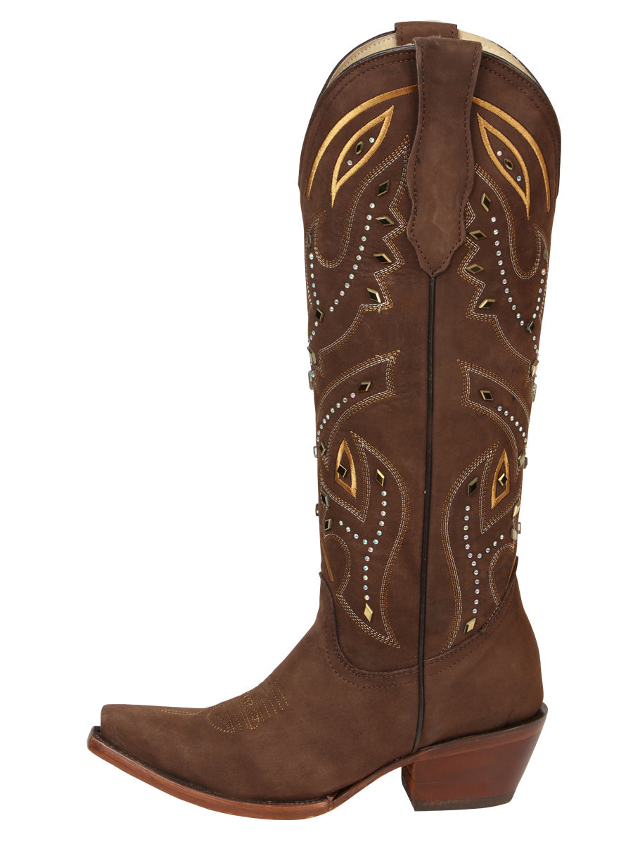 El General Women’s Embroidered Western Boots - Brown 45792 — view 2