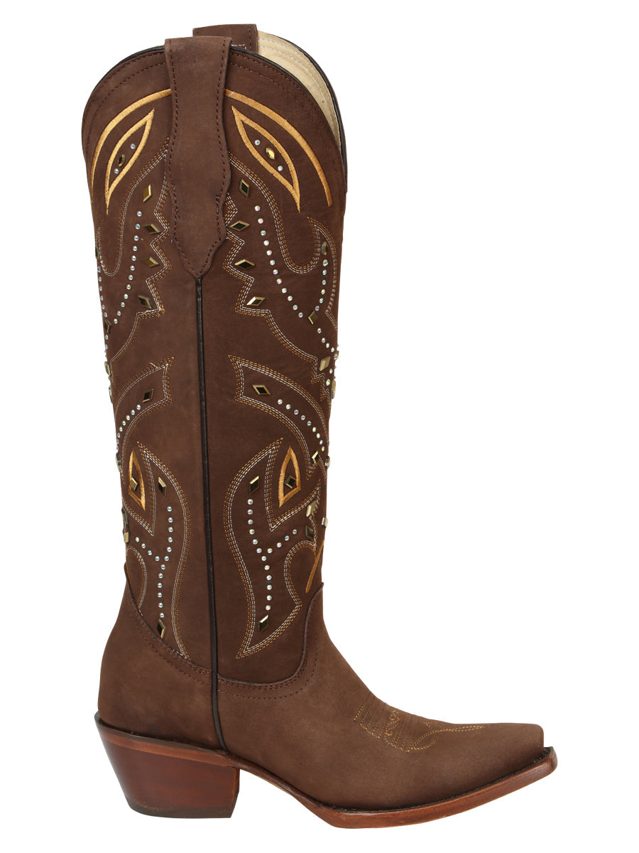 El General Women’s Embroidered Western Boots - Brown 45792 — view 3