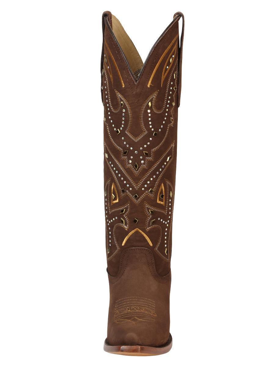 El General Women’s Embroidered Western Boots - Brown 45792 — view 4