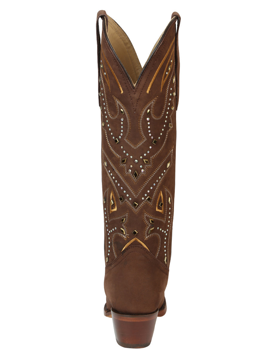 El General Women’s Embroidered Western Boots - Brown 45792 — view 5