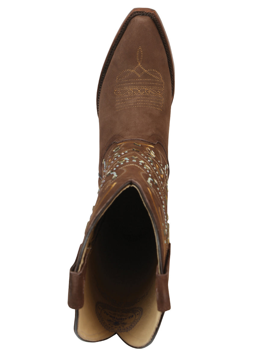 El General Women’s Embroidered Western Boots - Brown 45792 — view 6