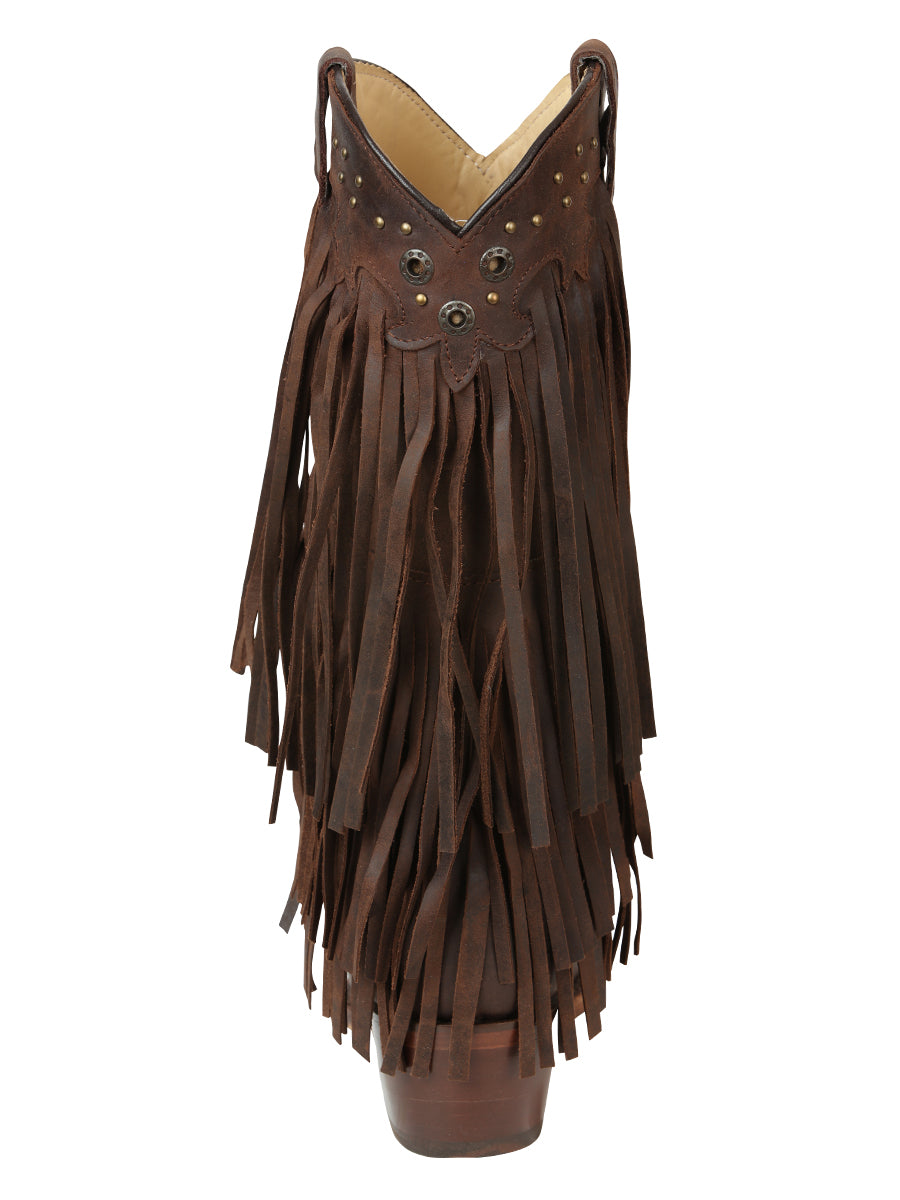 El General Women’s Fringe Western Boots - Choco 45795 — view 5
