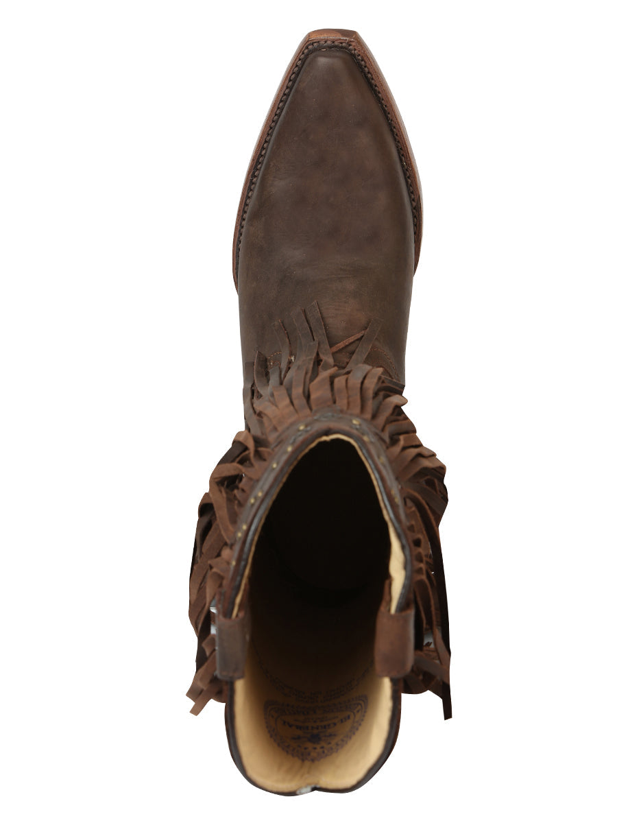 El General Women’s Fringe Western Boots - Choco 45795 — view 6