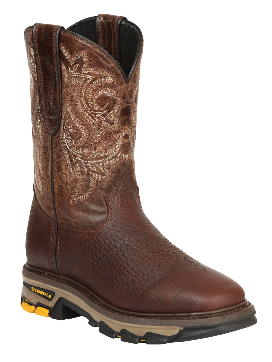 El General Men's Leather Work Boots - Made In Mexico - Vistone Bomber Brown 45805 — view 2