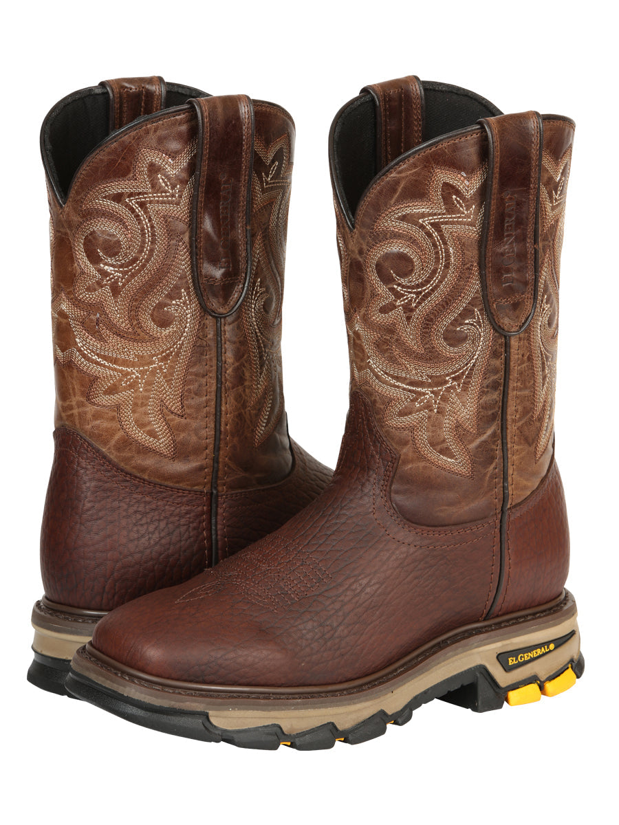 El General Men's Leather Work Boots - Made In Mexico - Vistone Bomber Brown 45805 — view 3