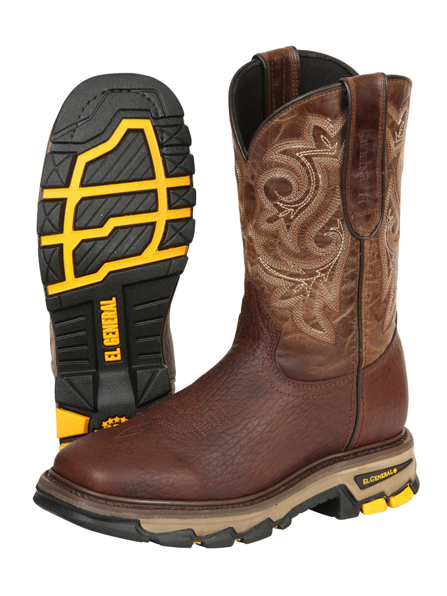 El General Men's Leather Work Boots - Made In Mexico - Vistone Bomber Brown 45805 — view 4