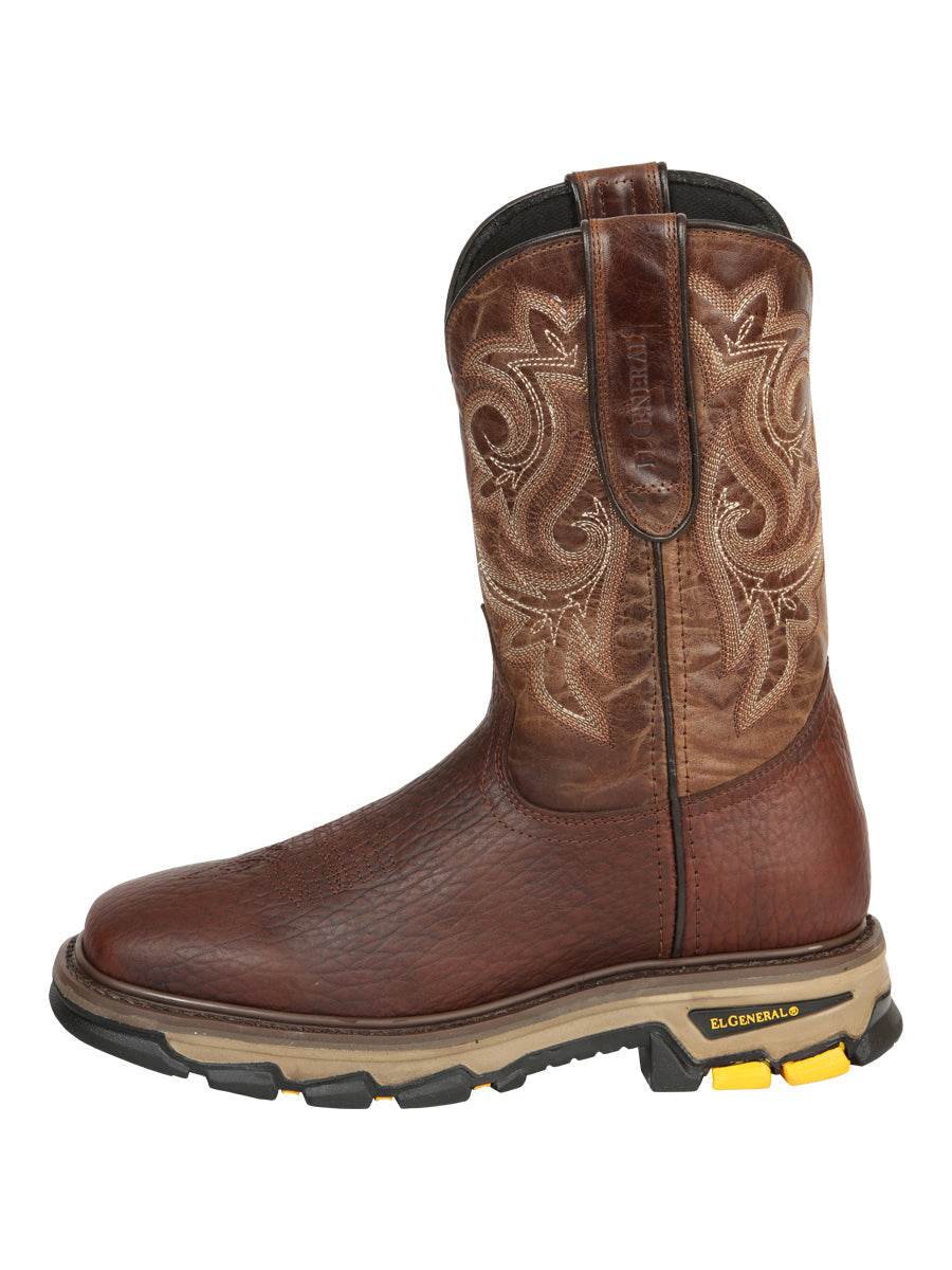 El General Men's Leather Work Boots - Made In Mexico - Vistone Bomber Brown 45805 — view 5