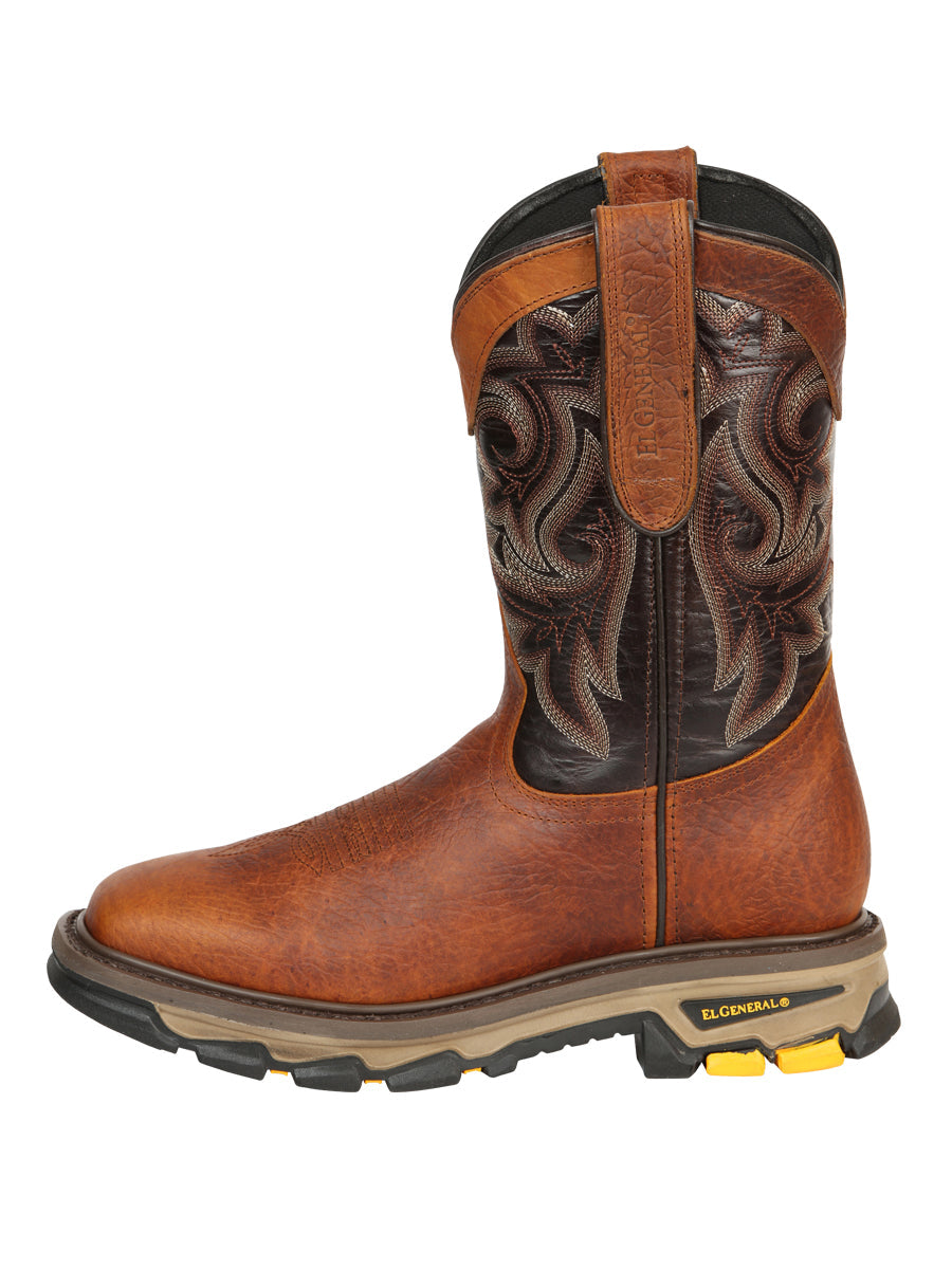 El General Men's Leather Work Boots - Made In Mexico - Redwood Brown 45806 — view 5