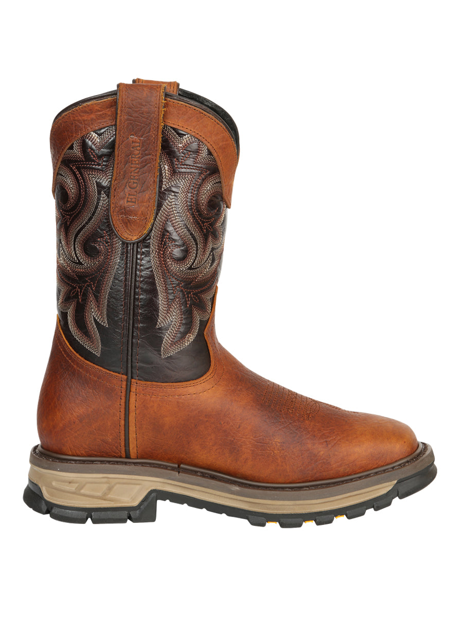 El General Men's Leather Work Boots - Made In Mexico - Redwood Brown 45806 — view 6