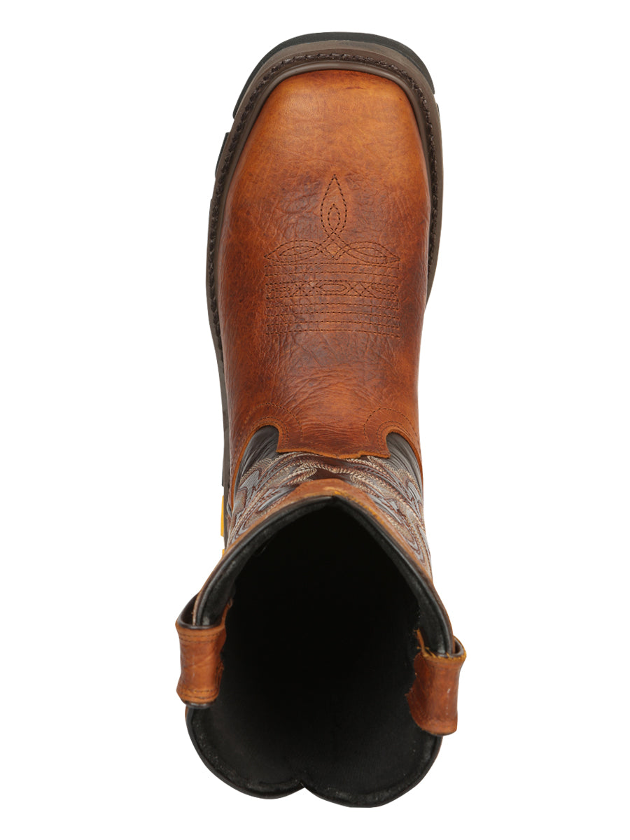 El General Men's Leather Work Boots - Made In Mexico - Redwood Brown 45806 — view 9