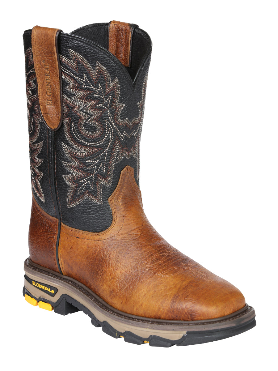 El General Men's Leather Work Boots - Made In Mexico - Redwood Brown 45811 — view 2