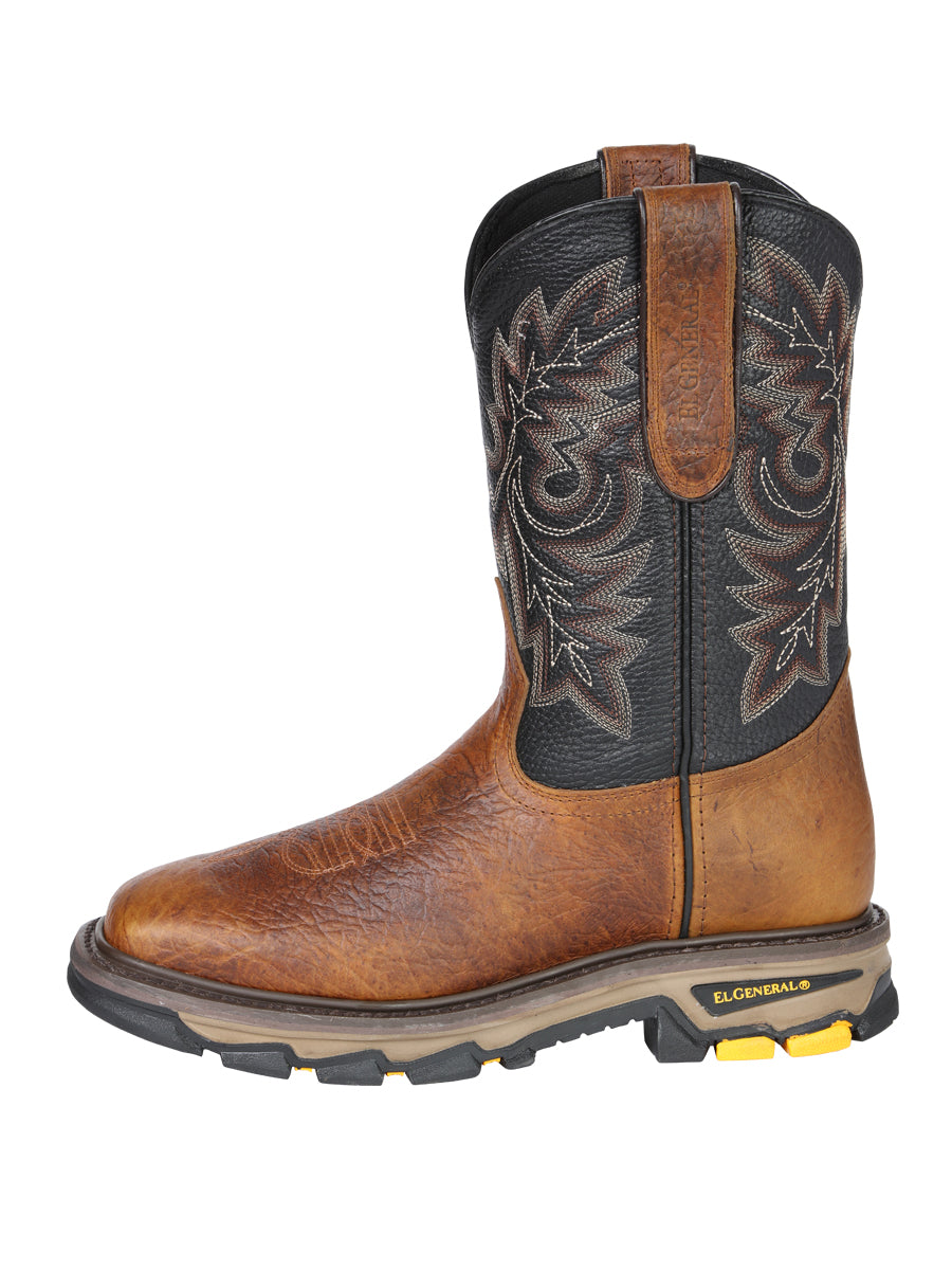 El General Men's Leather Work Boots - Made In Mexico - Redwood Brown 45811 — view 4