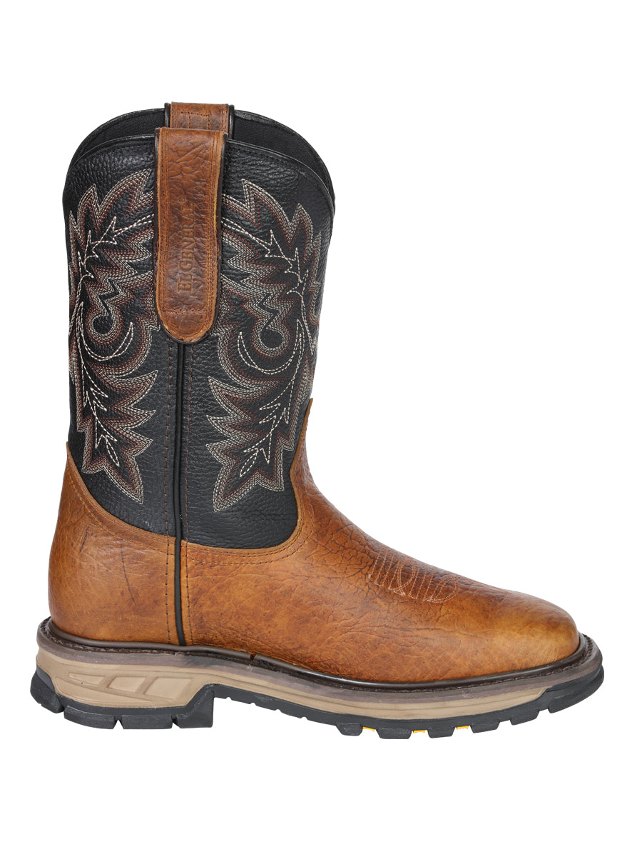 El General Men's Leather Work Boots - Made In Mexico - Redwood Brown 45811 — view 5