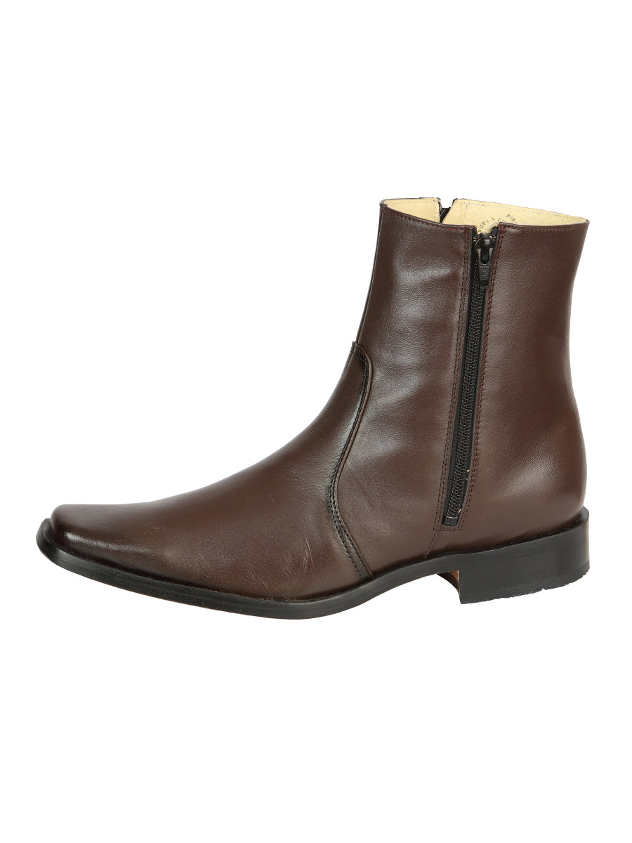 El Besserro Men's Premium Goat Leather Ankle Boot with Zipper - Made in Mexico - Brown 45828 — view 2