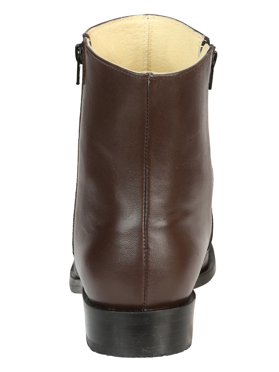 El Besserro Men's Premium Goat Leather Ankle Boot with Zipper - Made in Mexico - Brown 45828 — view 5
