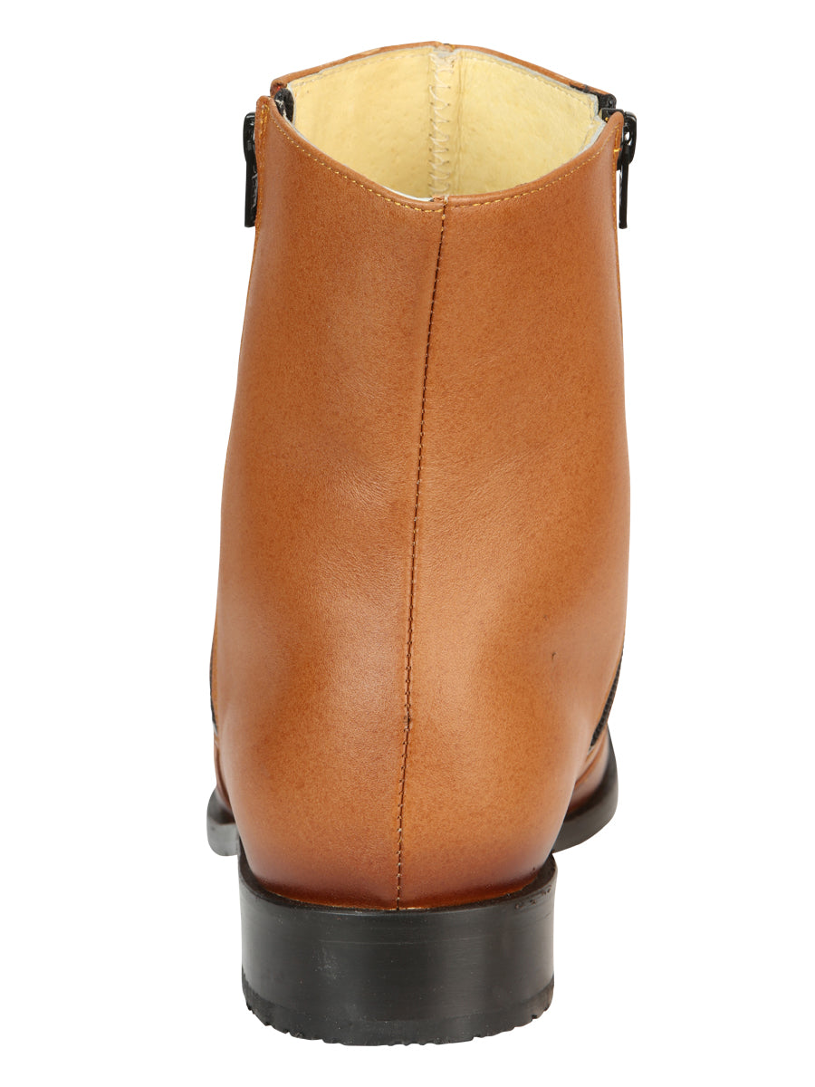 El Besserro Men's Leather Ankle Boot with Double Zipper - Made in Mexico - Brandy 45829 — view 5