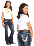 Girls Centenario Premium Bootcut Jeans - Dark Blue Denim 45836